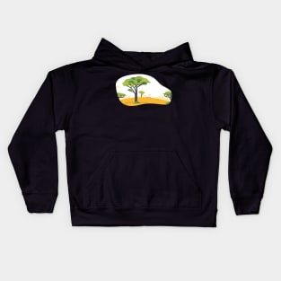 Background Africa Safari Cartoon Inland Savanna Kids Hoodie